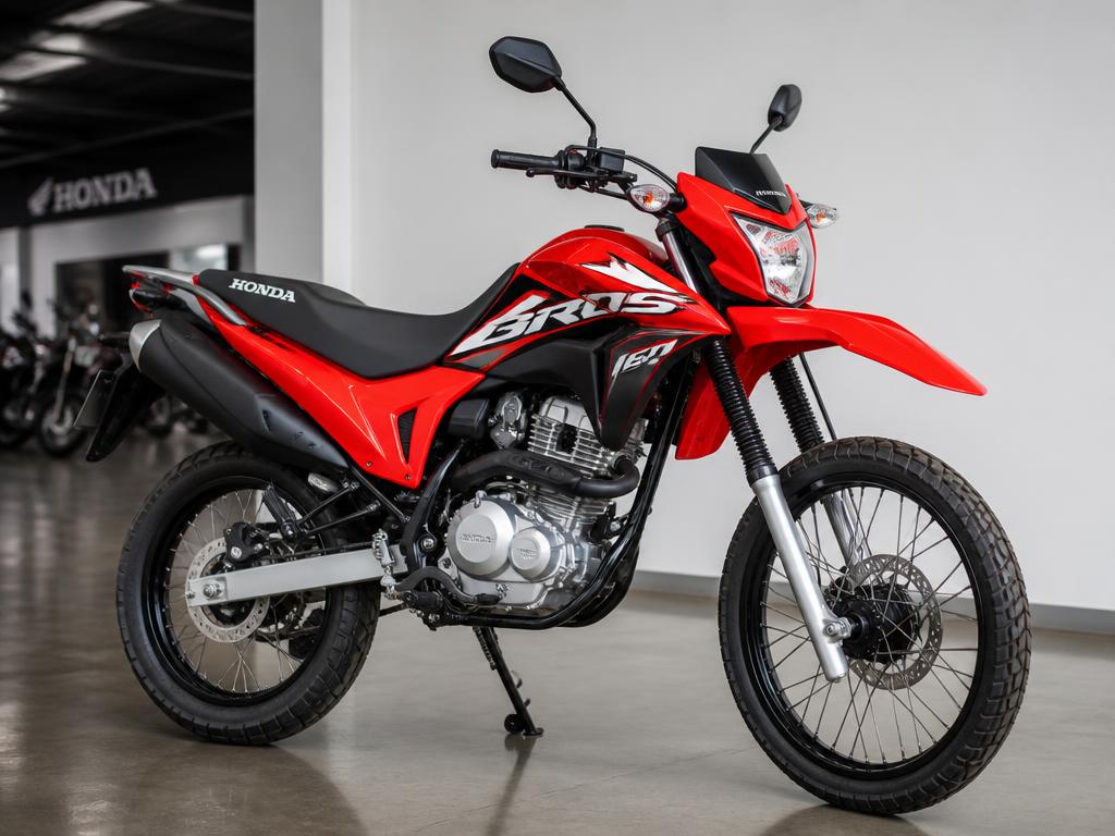 Honda Bros vermelha em showroom